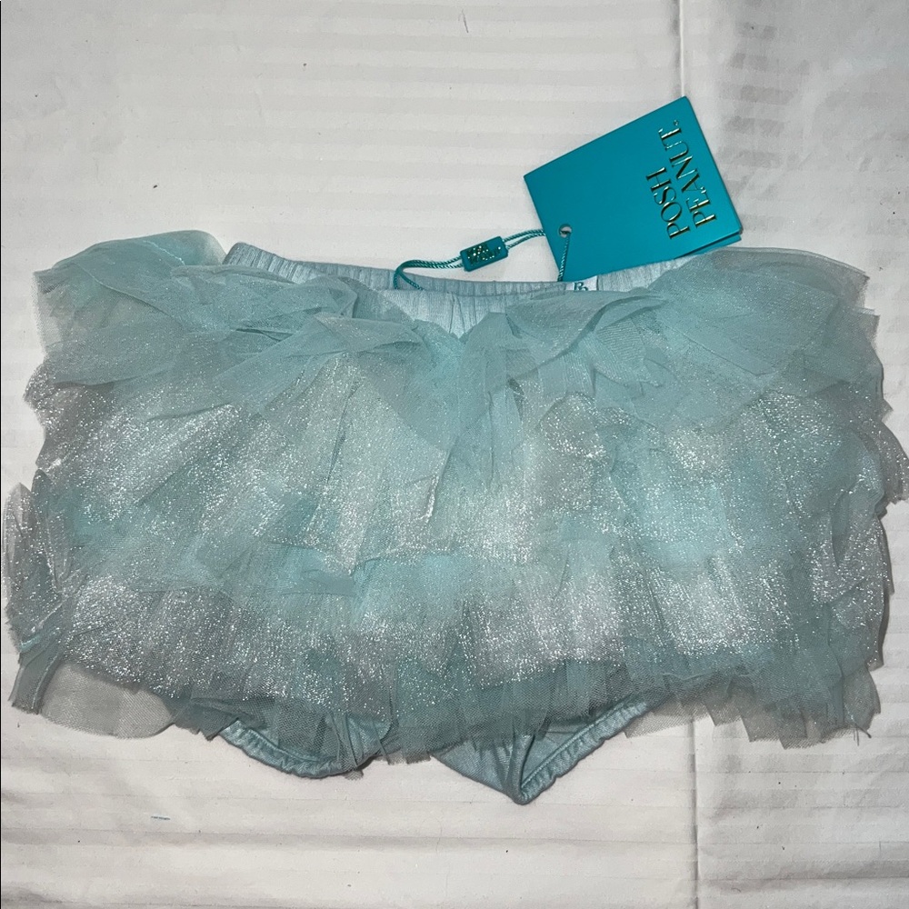 Posh Peanut TULLE RUFFLED BLOOMER - Starry Blue 6-12 mo